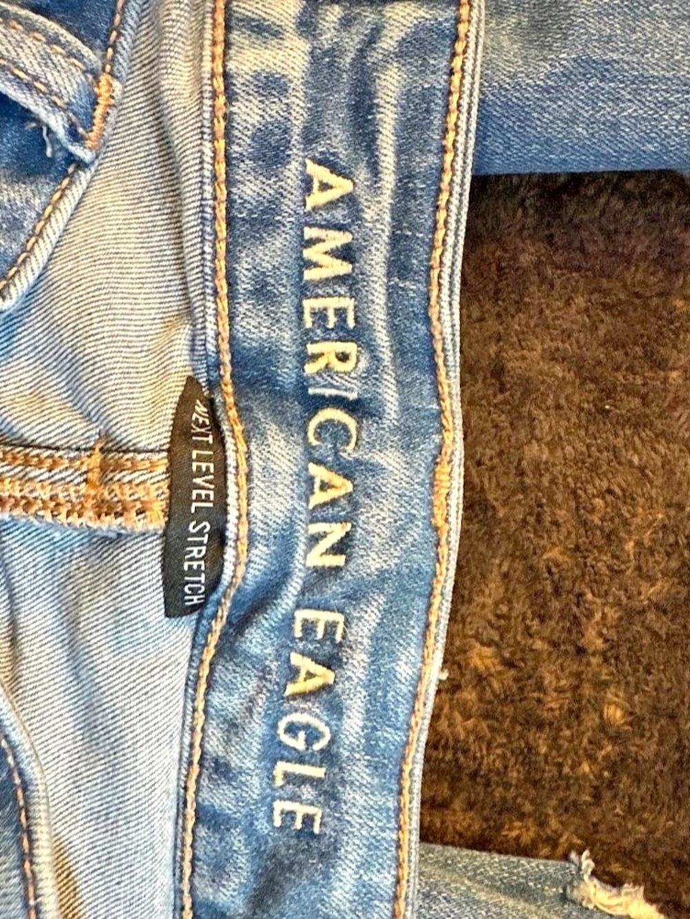American Eagle Super Stretch Jegging Distressed Skinny Jeans in Blue Size 00S - Picture 4 of 5